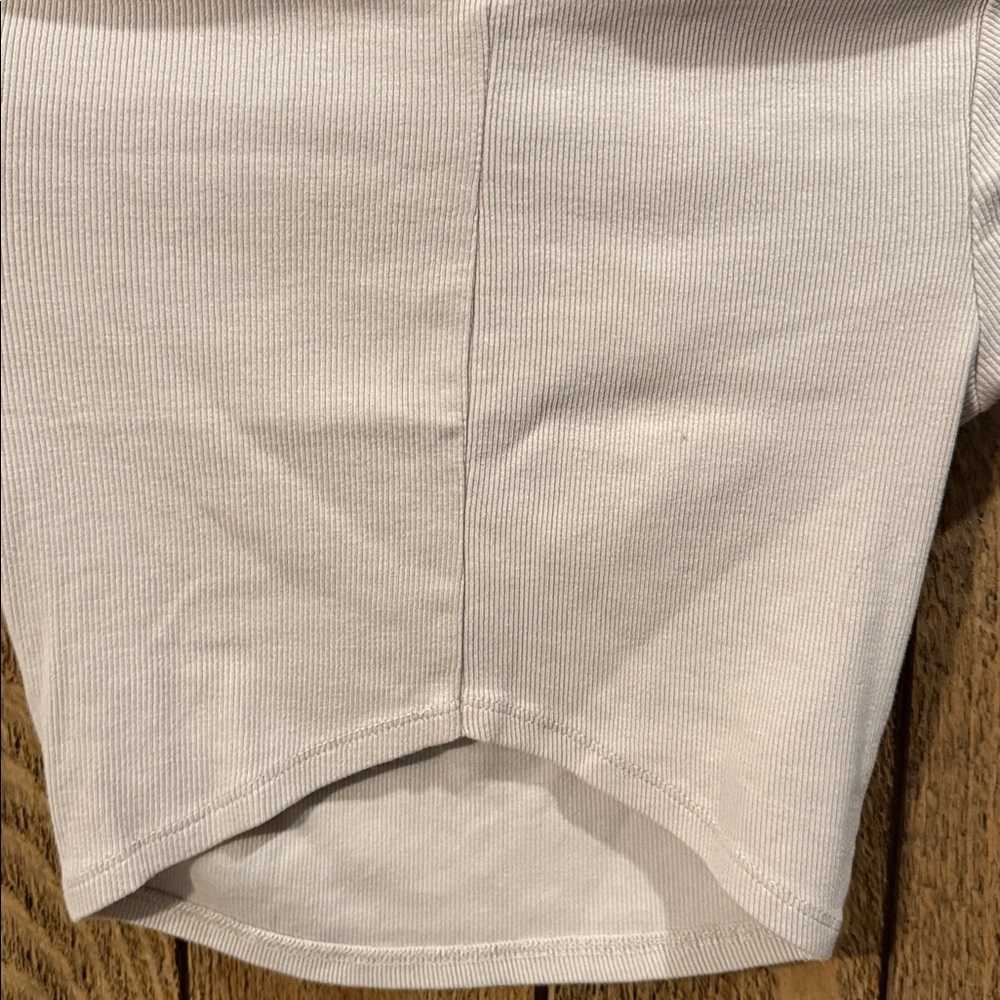 Garage Cream Ribbed Cropped Tee - Picture 2 of 6